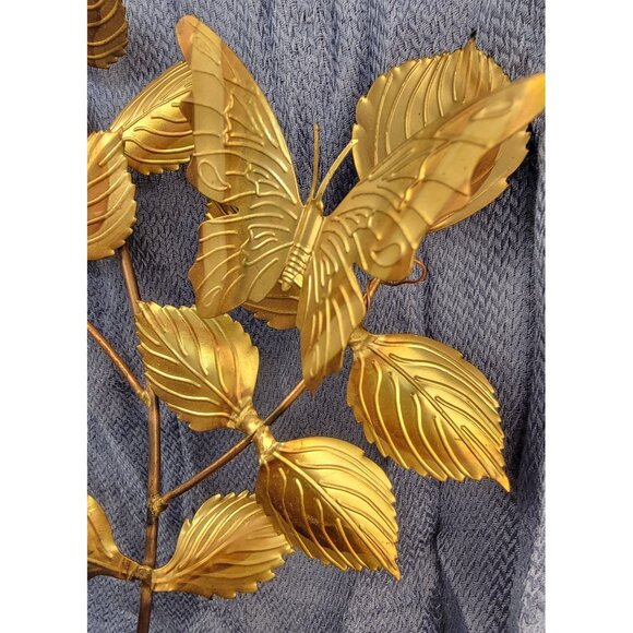 Vintage Mid-Century Modern Metal Leaf Wall Art, Set 2 - Picture 8 of 12